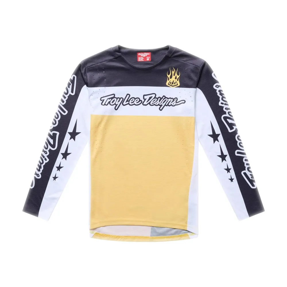 uPRISE Bikes Troy Lee Designs Sprint Pro Youth Long Sleeve Jersey - Yo Moto Butter | Price match, 365 day returns, 18-Month Warranty, Finance Available & Free UK Delivery