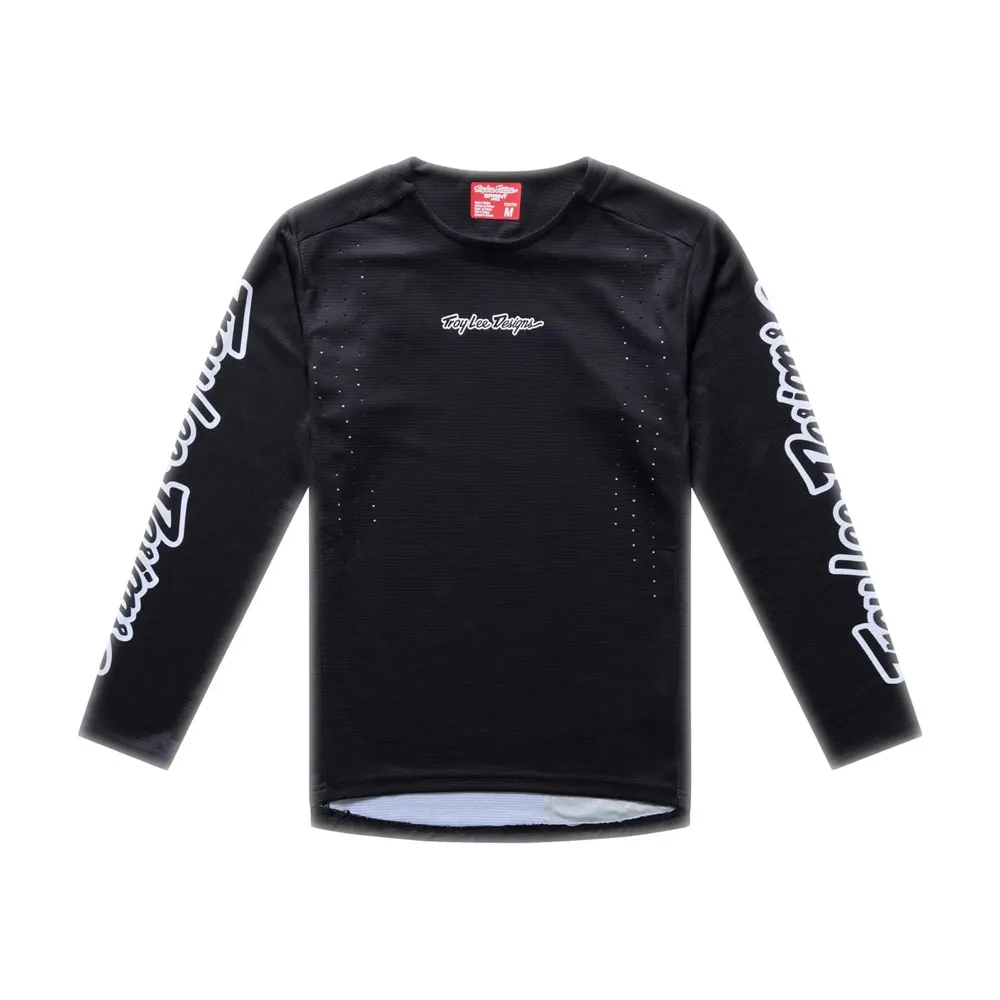 uPRISE Bikes Troy Lee Designs Sprint Pro Youth Long Sleeve Jersey - Mono Black | Price match, 365 day returns, 18-Month Warranty, Finance Available & Free UK Delivery