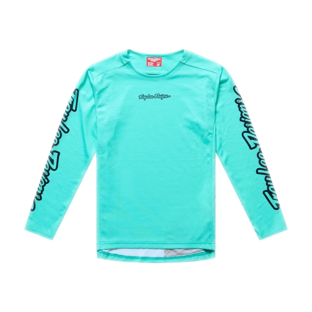 uPRISE Bikes Troy Lee Designs Sprint Pro Youth Long Sleeve Jersey - Mono Real Teal | Price match, 365 day returns, 18-Month Warranty, Finance Available & Free UK Delivery