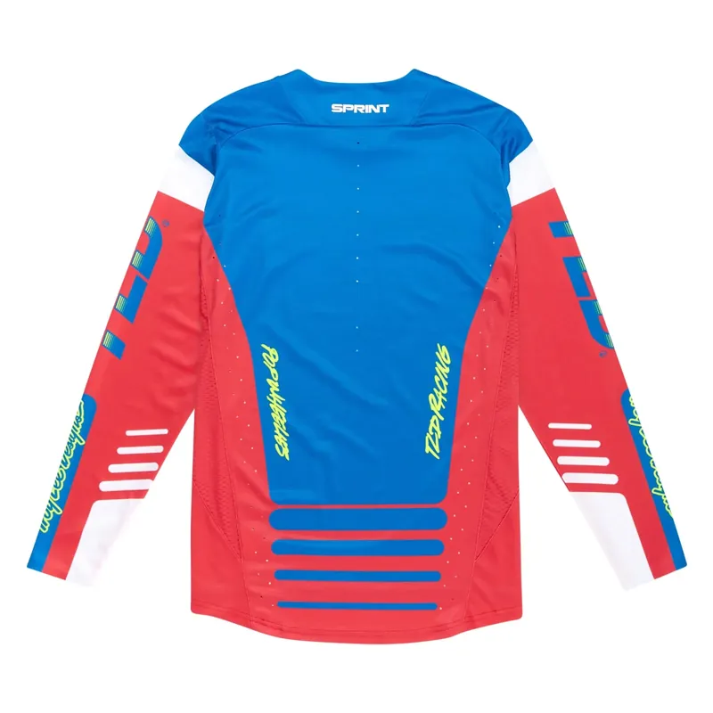 Troy Lee Designs Sprint Men's Long Sleeve Jersey - Fifty-50 Fiery Red-1