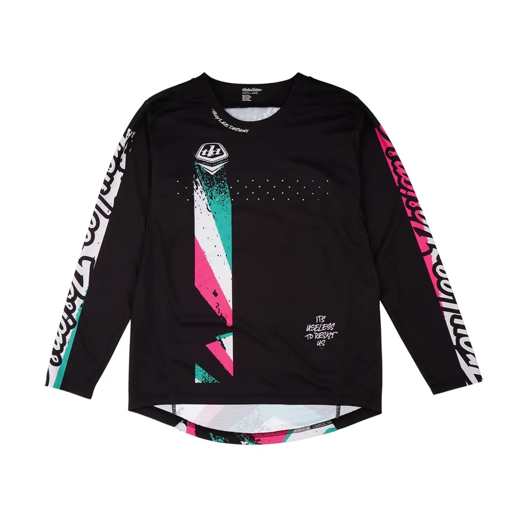 uPRISE Bikes Troy Lee Designs Sprint Youth Long Sleeve Jersey - Full Pull Black | Price match, 365 day return s, 18-Month Warranty, Finance Available & Free UK Delivery