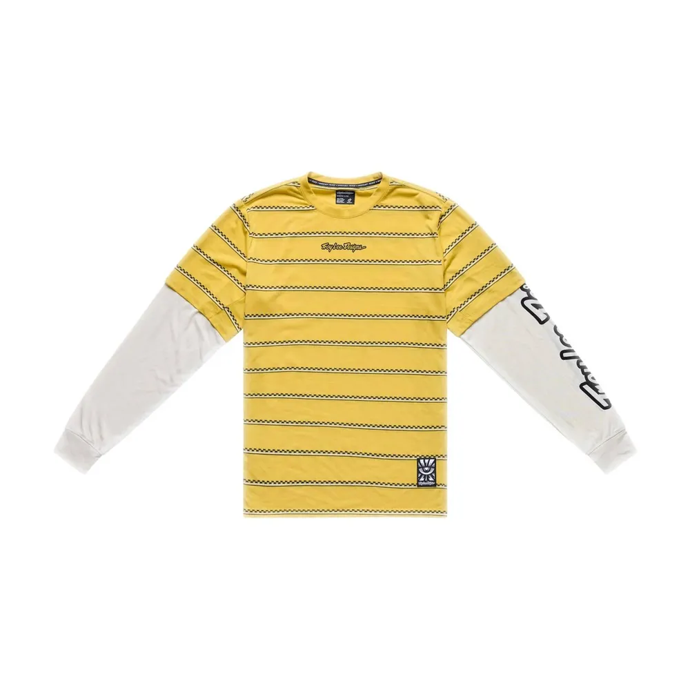 uPRISE Bikes Troy Lee Designs Skyline Fakie Ride Men's Long Sleeve Technical T-Shirt - Stripe Butter | Price match, 365 day returns, 18-Month Warranty, Finance Available & Free UK Delivery