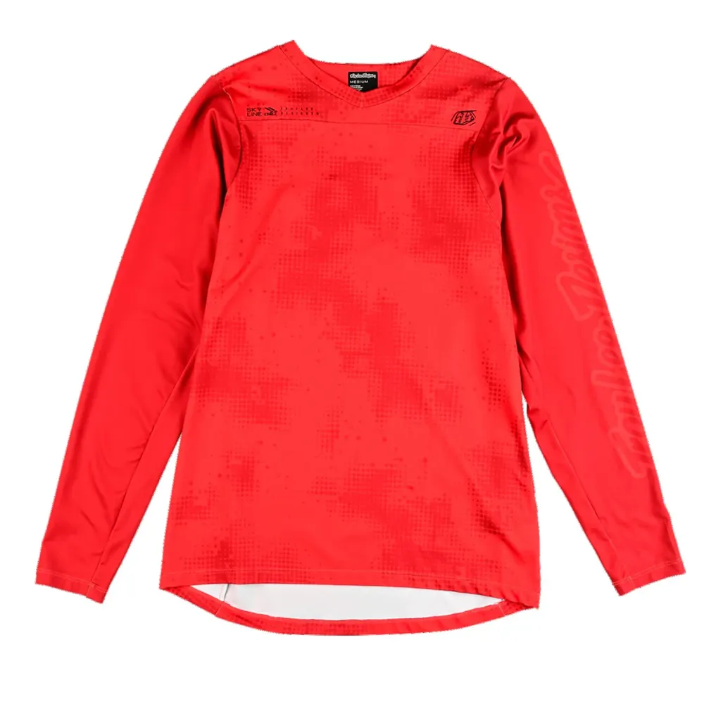 uPRISE Bikes Troy Lee Designs Skyline Chill Men's Long Sleeve Jersey - Scattered Fire Orange | Price match, 365 day return s, 18-Month Warranty, Finance Available & Free UK Delivery