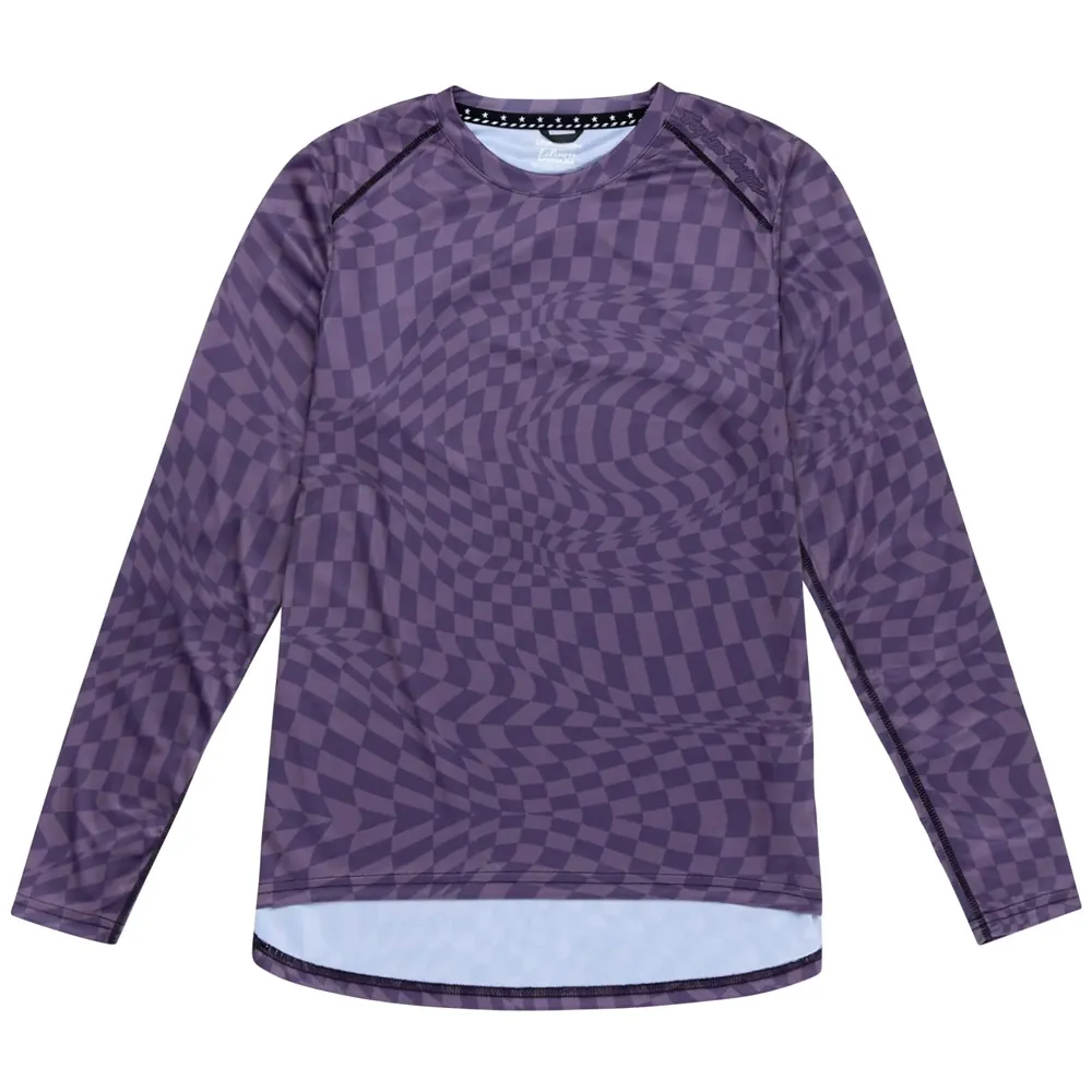 uPRISE Bikes Troy Lee Designs Lilium Women's Long Sleeve Jersey - Twisted Checkers Purple | Price match, 365 day return s, 18-Month Warranty, Finance Available & Free UK Delivery