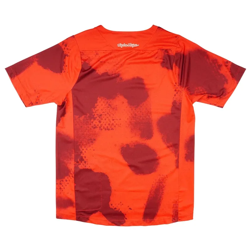 Troy Lee Designs Flowline Youth Short Sleeve Jersey - Flared Fiery Red-1