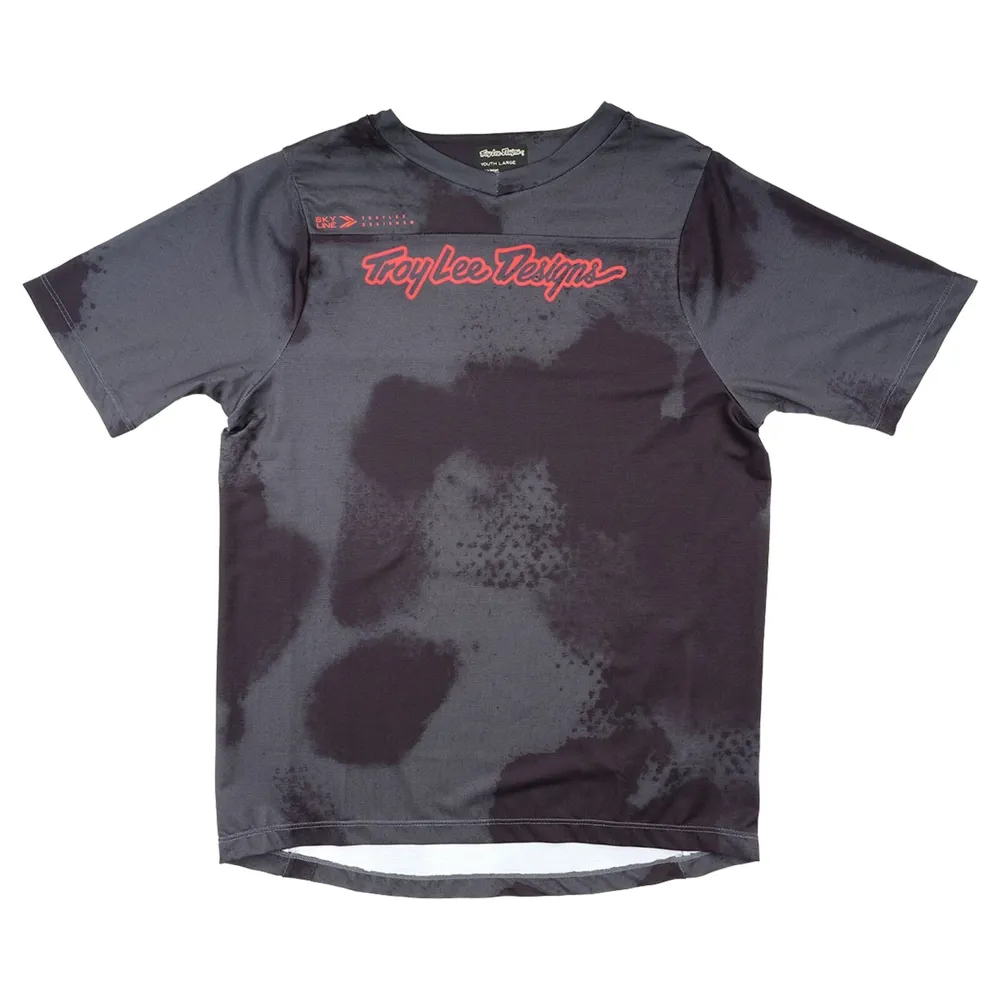 uPRISE Bikes Troy Lee Designs Flowline Youth Short Sleeve Jersey - Flared Carbon | Price match, 365 day return s, 18-Month Warranty, Finance Available & Free UK Delivery