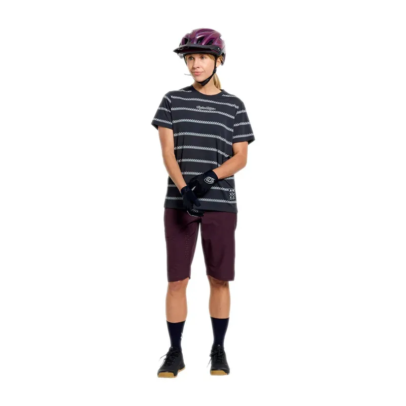 Troy Lee Designs Lilium Ride Women's Technical T-Shirt - Checked Out Carbon-10