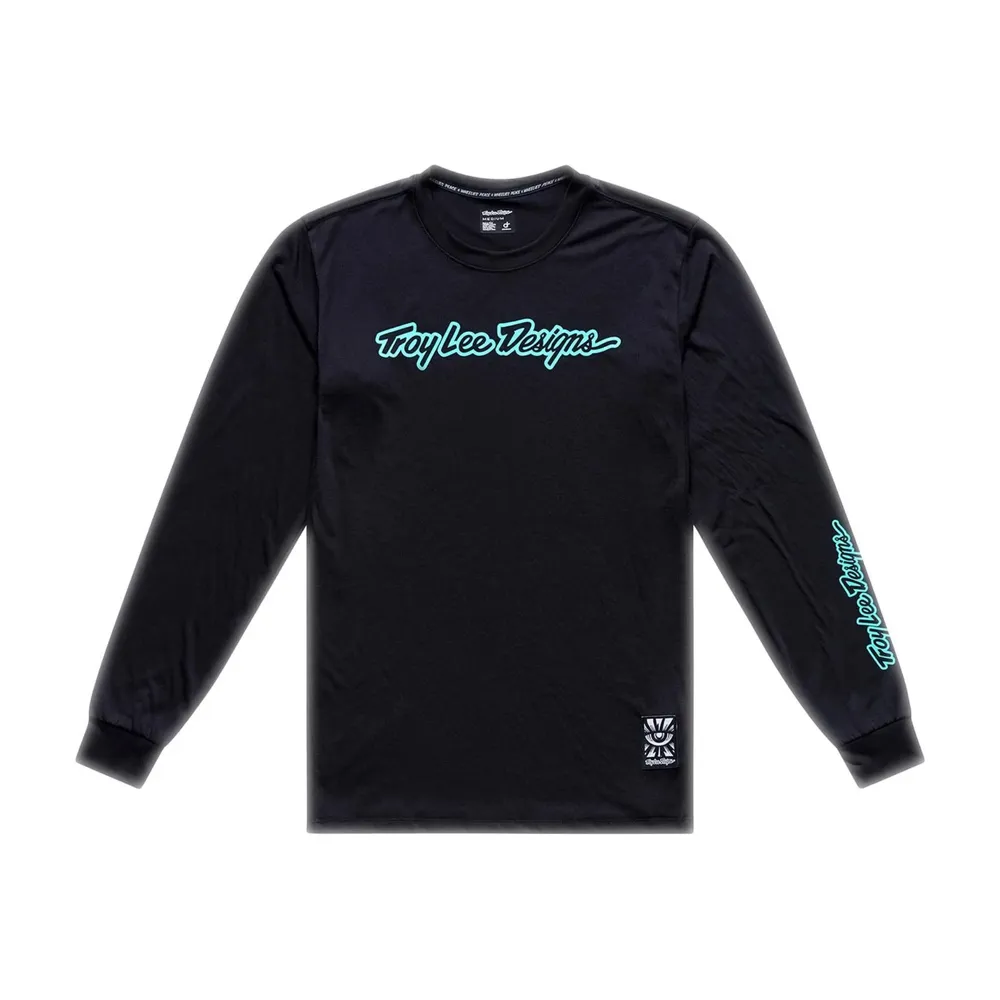 uPRISE Bikes Troy Lee Designs Skyline Ride Men's Long Sleeve Jersey - Signature Black/Real Teal | Price match, 365 day returns, 18-Month Warranty, Finance Available & Free UK Delivery
