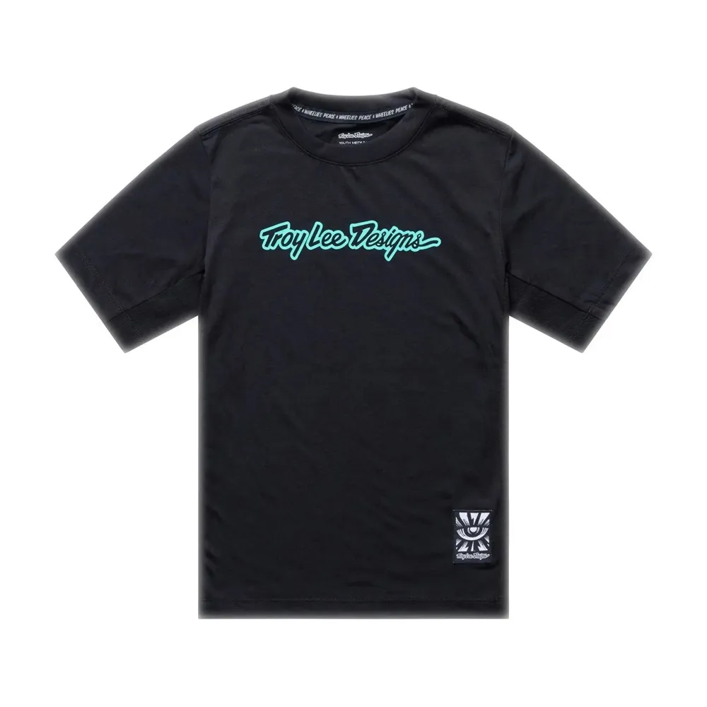 uPRISE Bikes Troy Lee Designs Signature Skyline Ride Youth Short Sleeve Jersey - Black/Real Teal | Price match, 365 day returns, 18-Month Warranty, Finance Available & Free UK Delivery