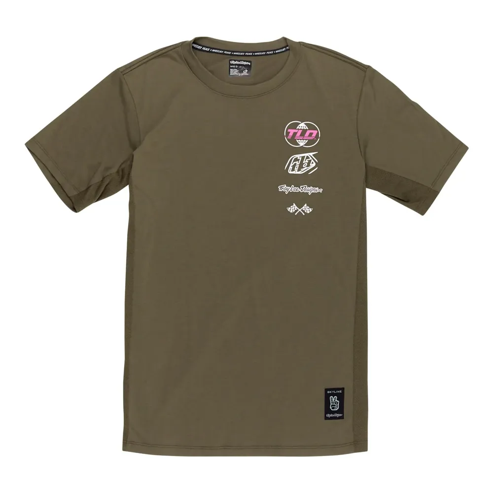 uPRISE Bikes Troy Lee Designs Worldwide Skyline Ride Youth Short Sleeve Jersey - Caper | Price match, 365 day return s, 18-Month Warranty, Finance Available & Free UK Delivery