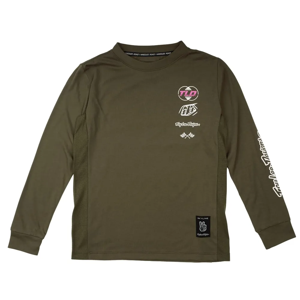 uPRISE Bikes Troy Lee Designs Worldwide Skyline Ride Youth Long Sleeve Jersey - Caper | Price match, 365 day return s, 18-Month Warranty, Finance Available & Free UK Delivery