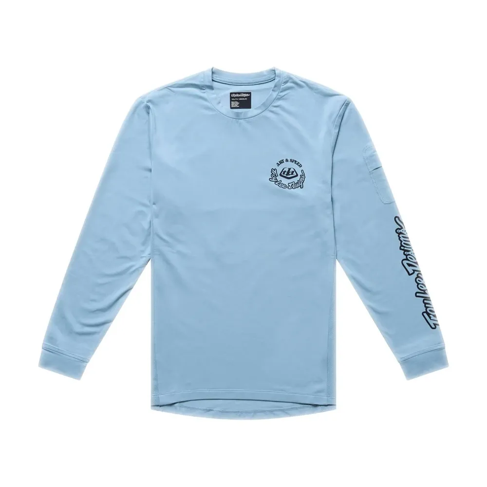 uPRISE Bikes Troy Lee Designs Ruckus Ride Carbs Youth Long Sleeve T-Shirt - Dawn Blue | Price match, 365 day returns, 18-Month Warranty, Finance Available & Free UK Delivery