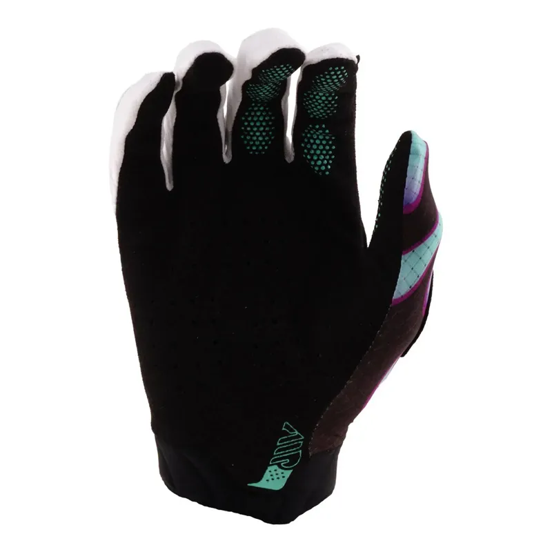Troy Lee Designs Air Long Finger Gloves - Overspray Black/Real Teal-1