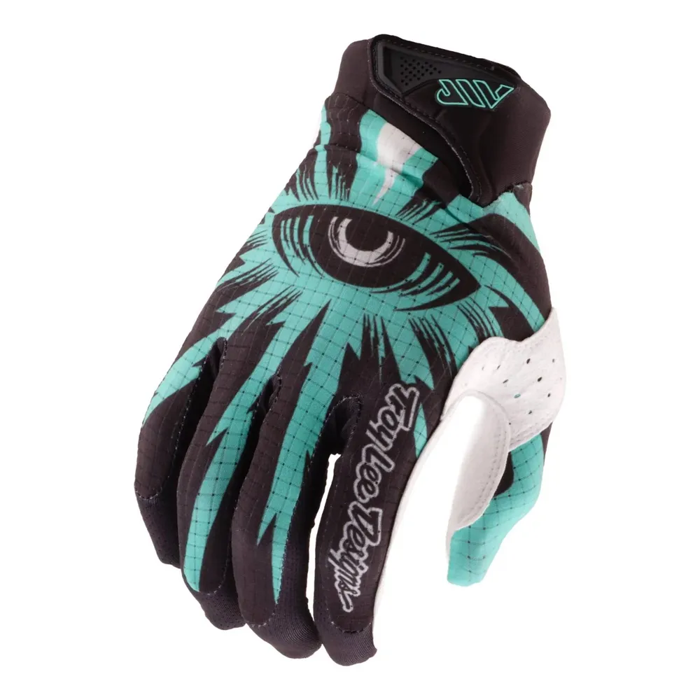 uPRISE Bikes Troy Lee Designs Air Long Finger Gloves - Cyclops Carbon/Real Teal | Price match, 365 day returns, 18-Month Warranty, Finance Available & Free UK Delivery