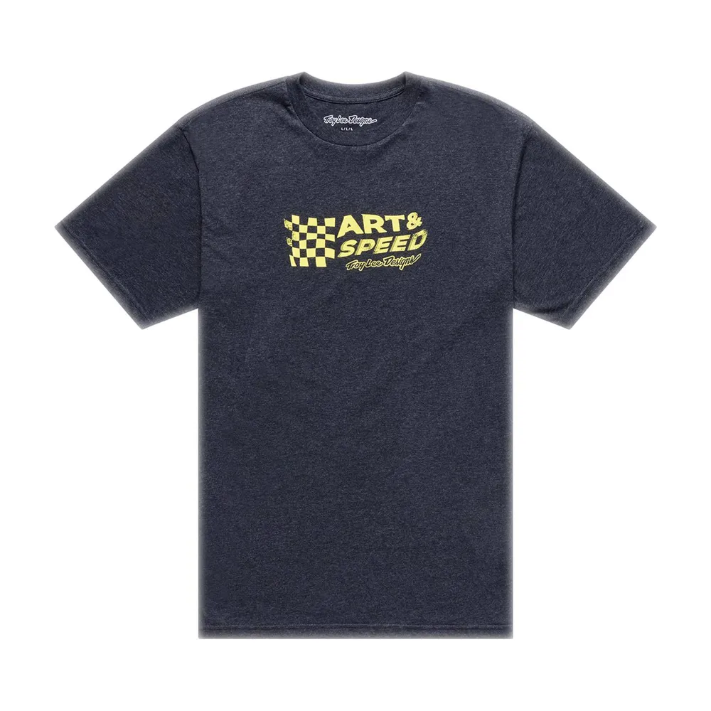 uPRISE Bikes Troy Lee Designs Finish Line Men's Short Sleeve T-Shirt - Black Heather | Price match, 365 day returns, 18-Month Warranty, Finance Available & Free UK Delivery