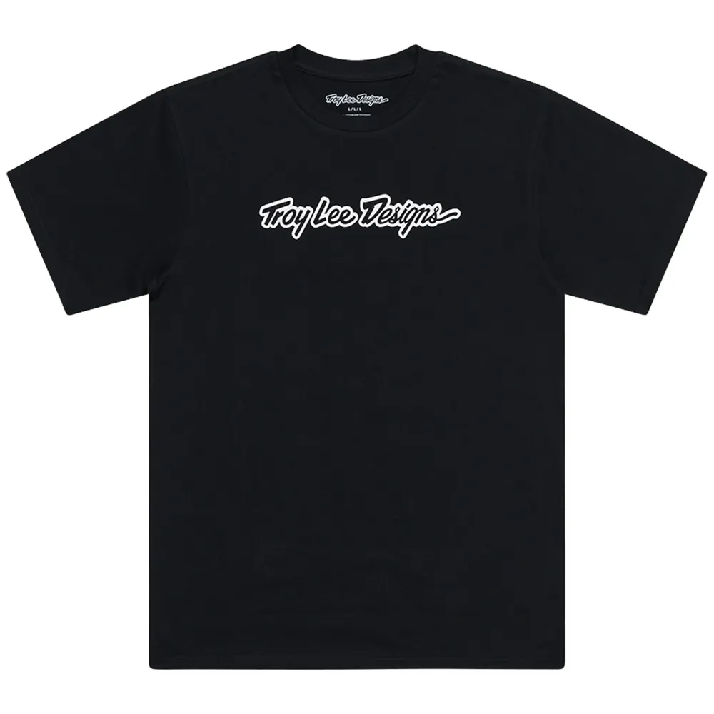 uPRISE Bikes Troy Lee Designs Signature Men's Short Sleeve T-Shirt - Black | Price match, 365 day returns, 18-Month Warranty, Finance Available & Free UK Delivery