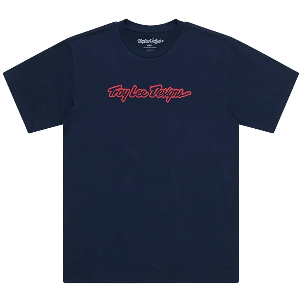 uPRISE Bikes Troy Lee Designs Signature Men's Short Sleeve T-Shirt - Navy | Price match, 365 day return s, 18-Month Warranty, Finance Available & Free UK Delivery