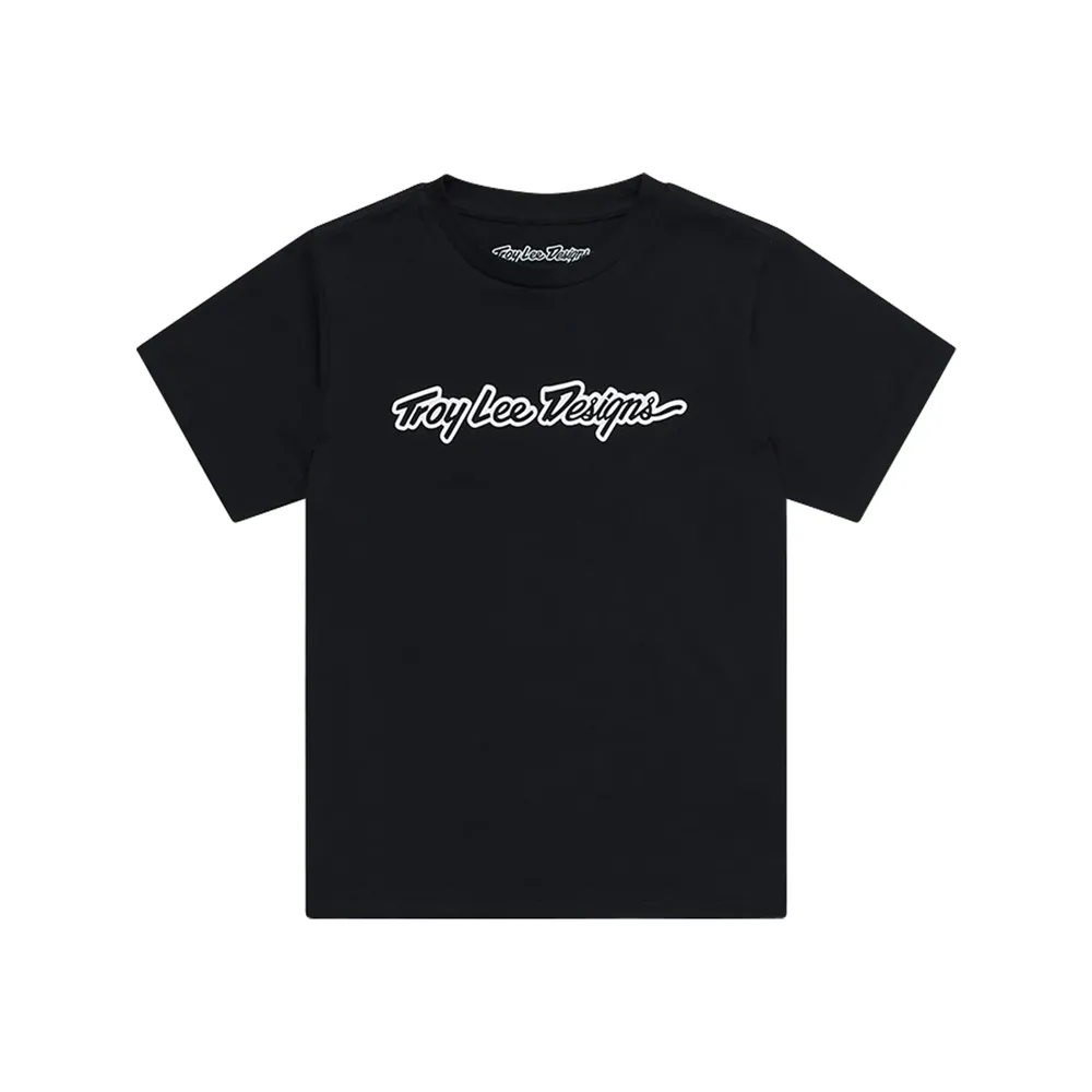 uPRISE Bikes Troy Lee Designs Signature Youth Short Sleeve T-Shirt - Black | Price match, 365 day returns, 18-Month Warranty, Finance Available & Free UK Delivery