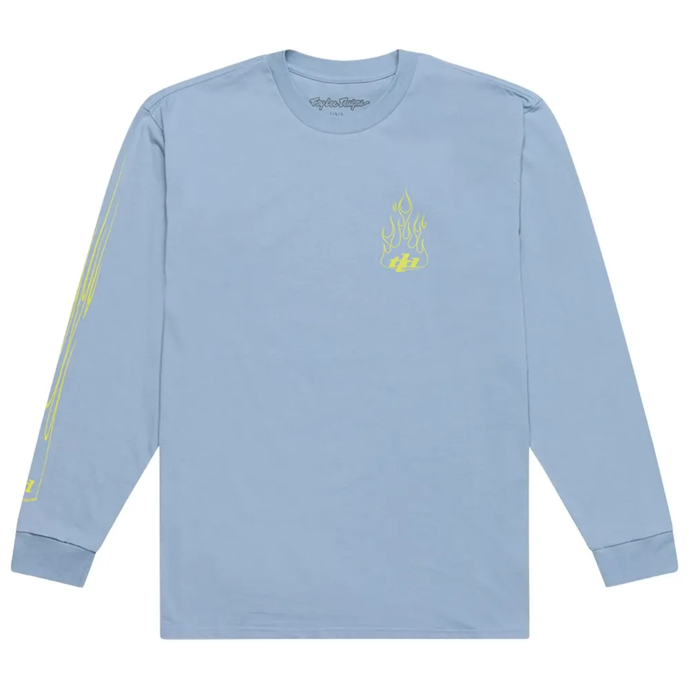 uPRISE Bikes Troy Lee Designs Torched Men's Long Sleeve T-Shirt - Smoke Blue | Price match, 365 day return s, 18-Month Warranty, Finance Available & Free UK Delivery