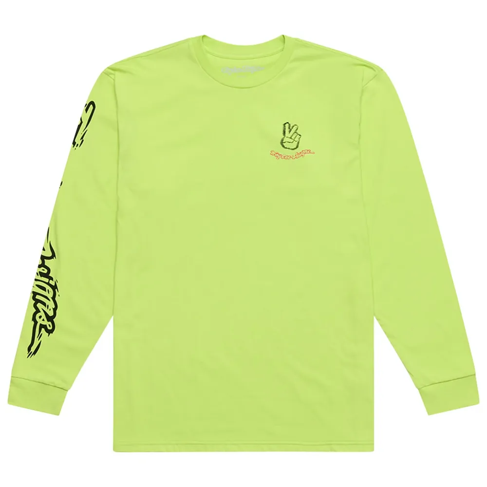 uPRISE Bikes Troy Lee Designs Peace Out Men's Long Sleeve T-Shirt - Glo Yellow | Price match, 365 day return s, 18-Month Warranty, Finance Available & Free UK Delivery