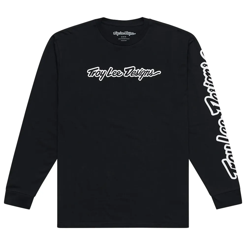 uPRISE Bikes Troy Lee Designs Signature Men's Long Sleeve T-Shirt - Black | Price match, 365 day return s, 18-Month Warranty, Finance Available & Free UK Delivery