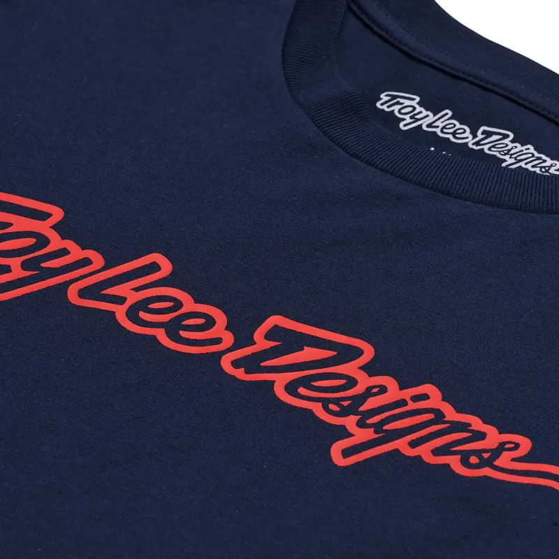 Troy Lee Designs Signature Men's Long Sleeve T-Shirt - Navy-2