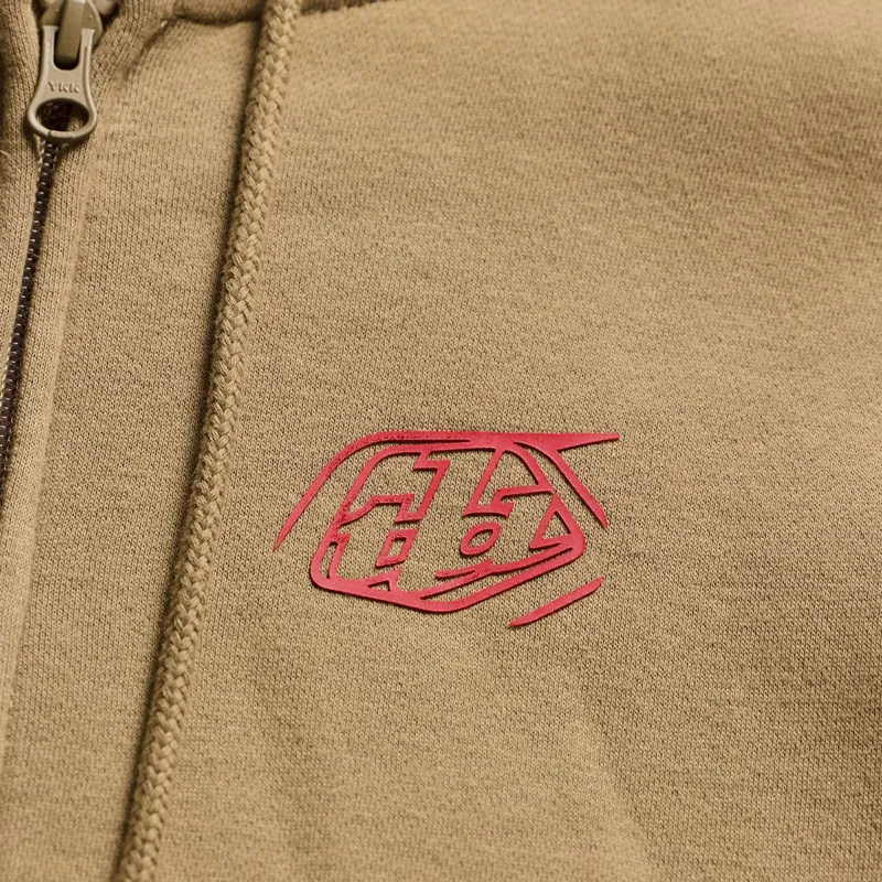 Troy Lee Designs Zip Up Men's Hoodie - Badge Sienna-2