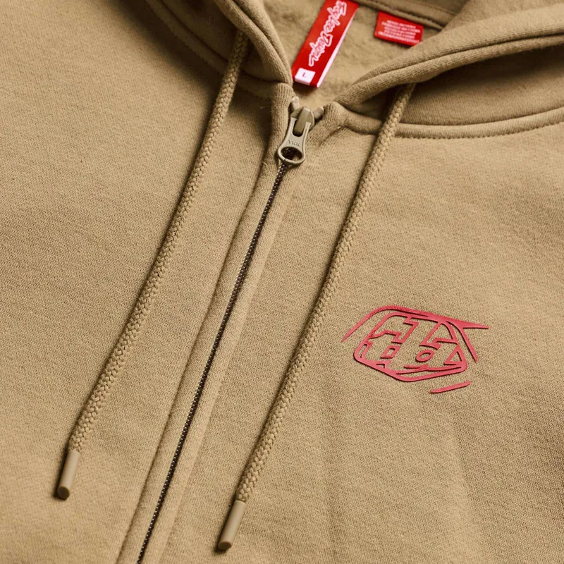 Troy Lee Designs Zip Up Men's Hoodie - Badge Sienna-3