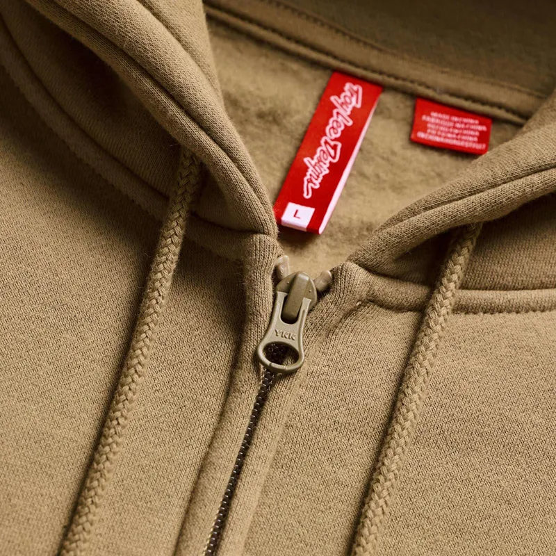 Troy Lee Designs Zip Up Men's Hoodie - Badge Sienna-4