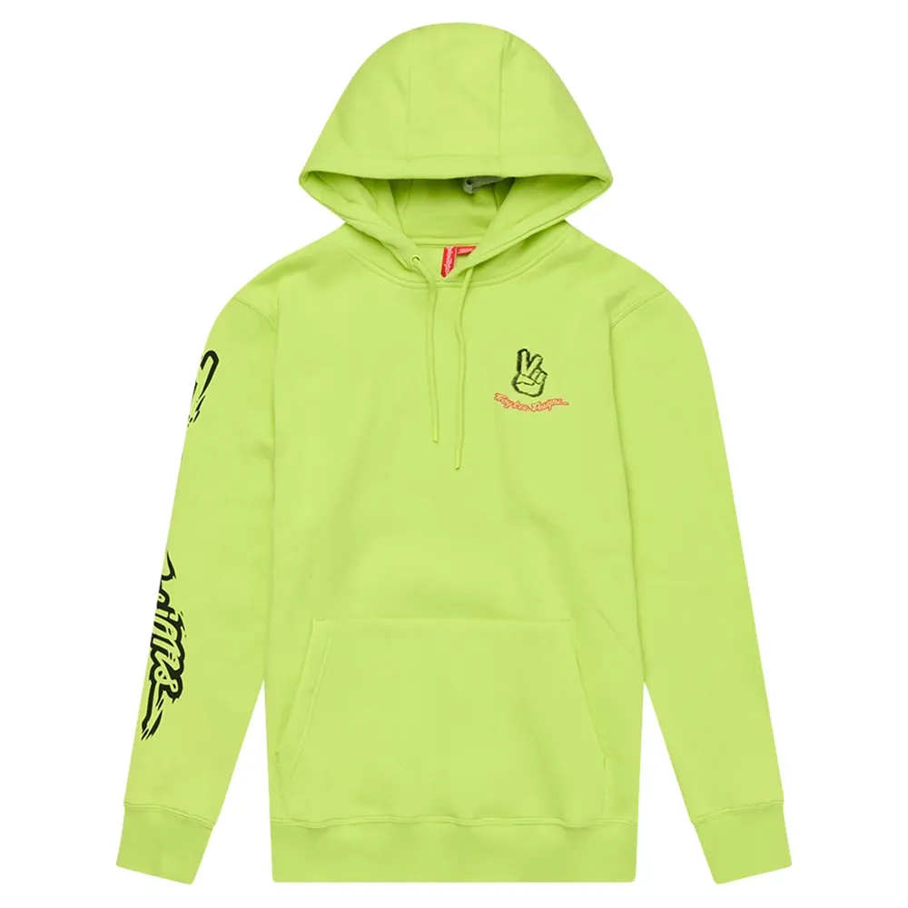 uPRISE Bikes Troy Lee Designs Peace Out Men's Pullover Hoodie - Glo Yellow | Price match, 365 day return s, 18-Month Warranty, Finance Available & Free UK Delivery