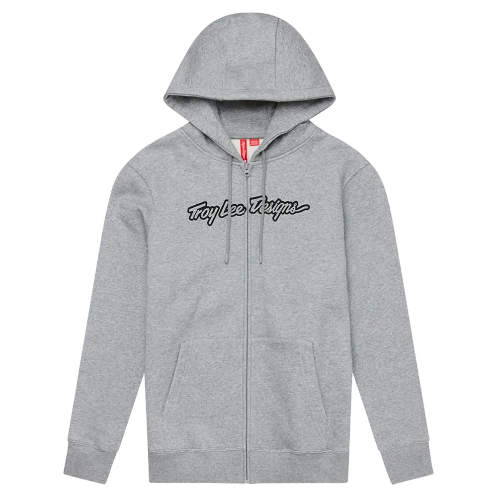 uPRISE Bikes Troy Lee Designs Signature Men's Pullover Hoodie - Grey Heather | Price match, 365 day return s, 18-Month Warranty, Finance Available & Free UK Delivery