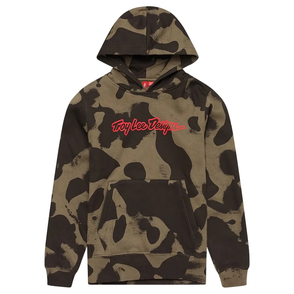 uPRISE Bikes Troy Lee Designs Signature Youth Pullover Hoodie - Olive Camo | Price match, 365 day return s, 18-Month Warranty, Finance Available & Free UK Delivery