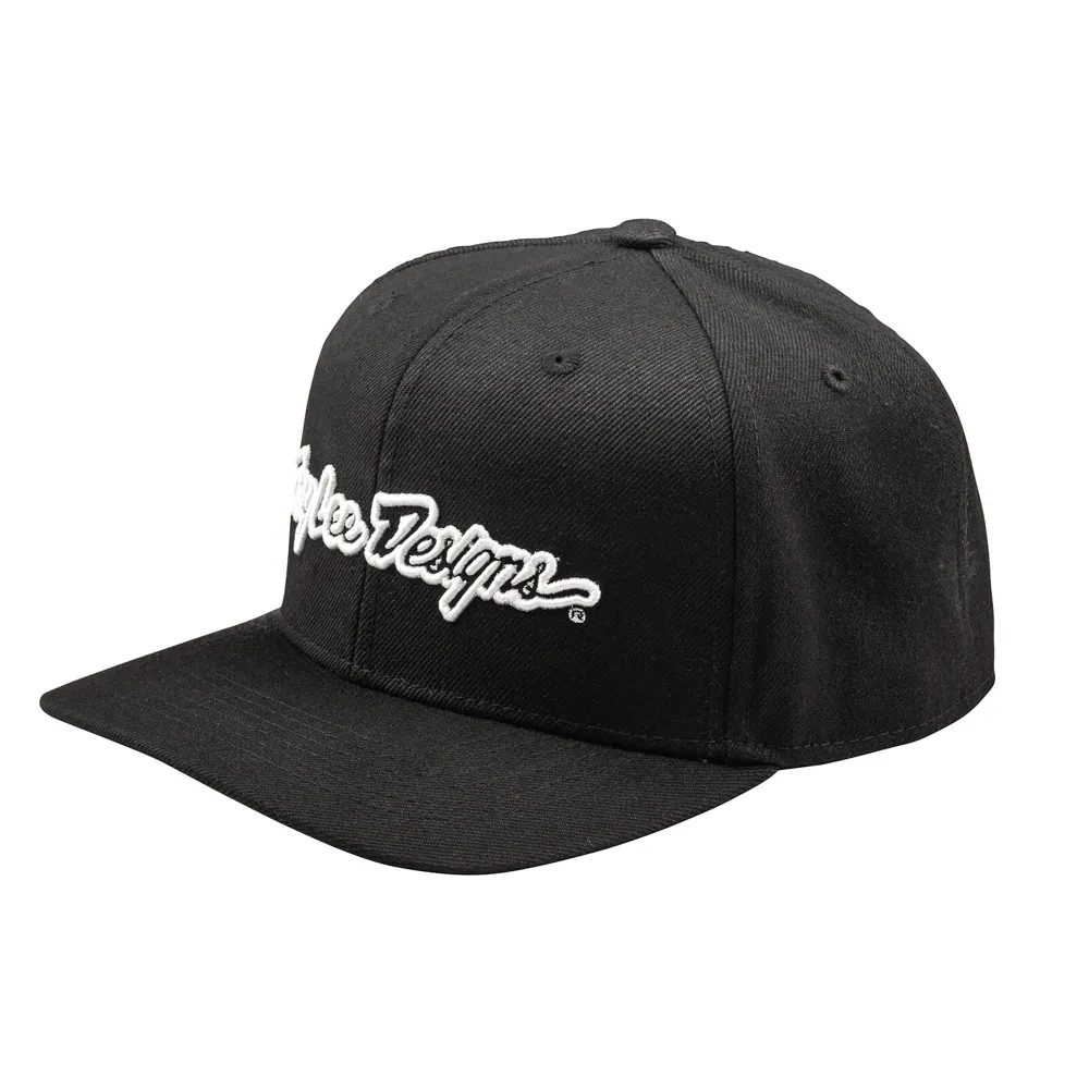 uPRISE Bikes Troy Lee Designs Curved Bill Snapback Cap - Signature Black | Price match, 365 day return s, 18-Month Warranty, Finance Available & Free UK Delivery