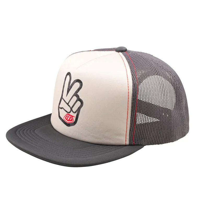 Troy Lee Designs Trucker Snapback Cap - Peace Out Vintage White/Carbon