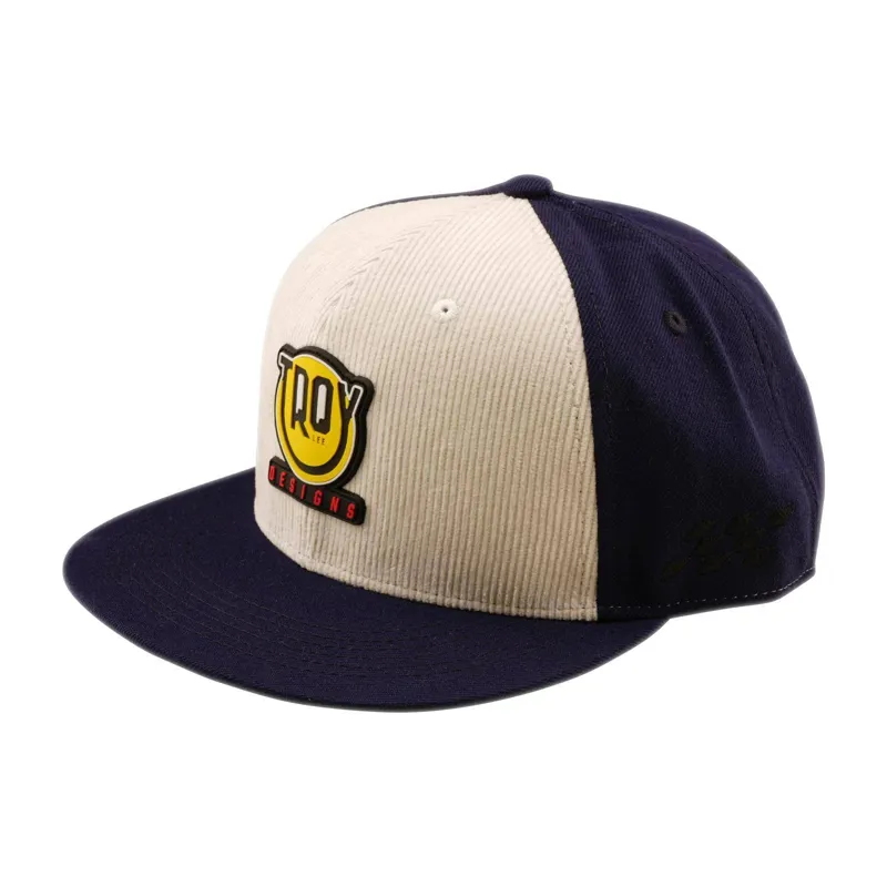 Troy Lee Designs Happy Days Flat Bill Snapback Hat - Indigo/Pumice