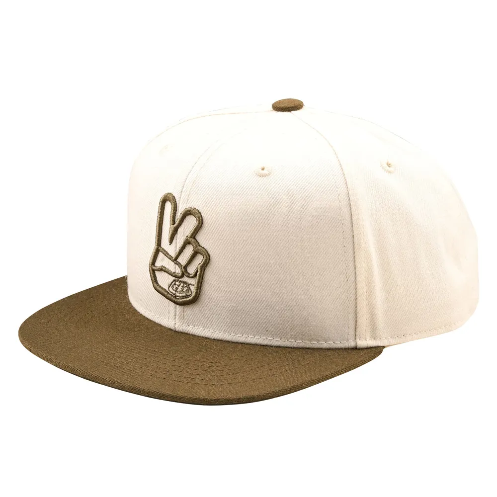 uPRISE Bikes Troy Lee Designs Peace Flat Bill Snapback Cap - Vintage White/Olive | Price match, 365 day return s, 18-Month Warranty, Finance Available & Free UK Delivery