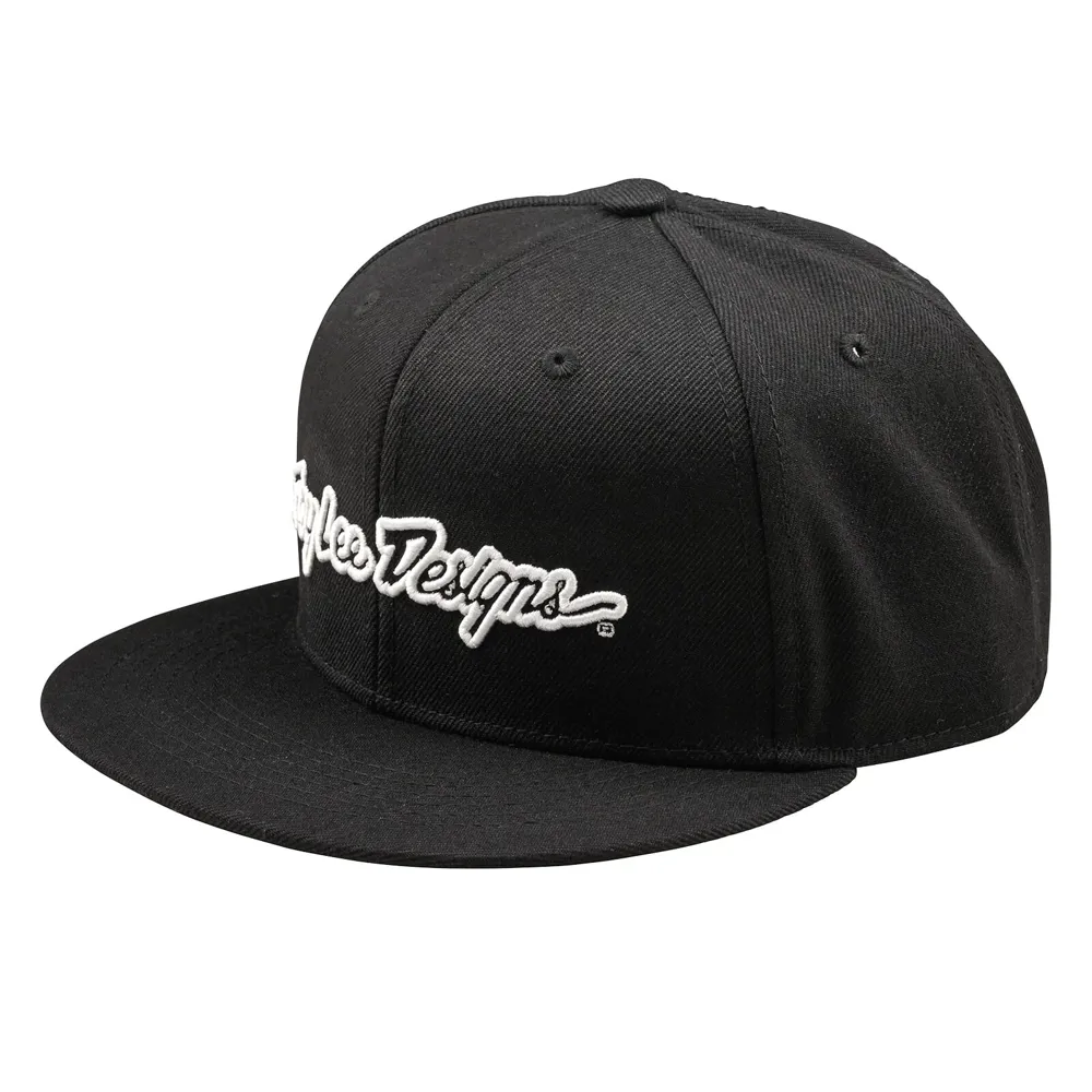 uPRISE Bikes Troy Lee Designs Signature Flat Bill Snapback Cap - Black | Price match, 365 day return s, 18-Month Warranty, Finance Available & Free UK Delivery