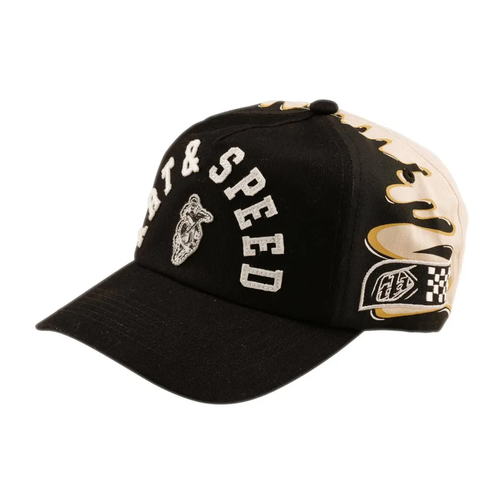 uPRISE Bikes Troy Lee Designs Unstructured Curved Snapback Hat - Finish Line Black/Pumice | Price match, 365 day returns, 18-Month Warranty, Finance Available & Free UK Delivery