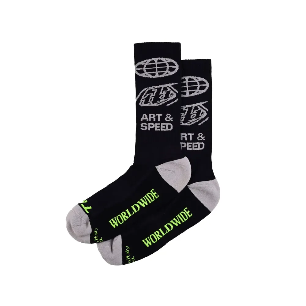 uPRISE Bikes Troy Lee Designs Performance Socks - Worldwide Black | Price match, 365 day return s, 18-Month Warranty, Finance Available & Free UK Delivery