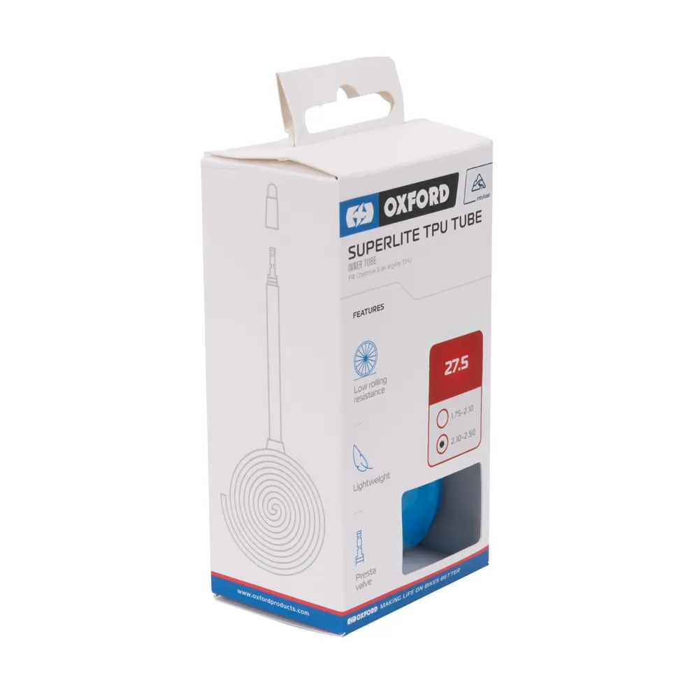 uPRISE Bikes Oxford SuperLite TPU Presta Valve Inner Tube - 27.5 x 1.75-2.10 inch | Price match, 365 day return s, 18-Month Warranty, Finance Available & Free UK Delivery