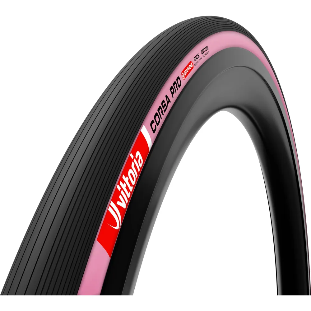 uPRISE Bikes Vittoria Corsa Pro Tubeless-Ready Road Bike Tyre - Pink Edition | Price match, 365 day returns, 18-Month Warranty, Finance Available & Free UK Delivery