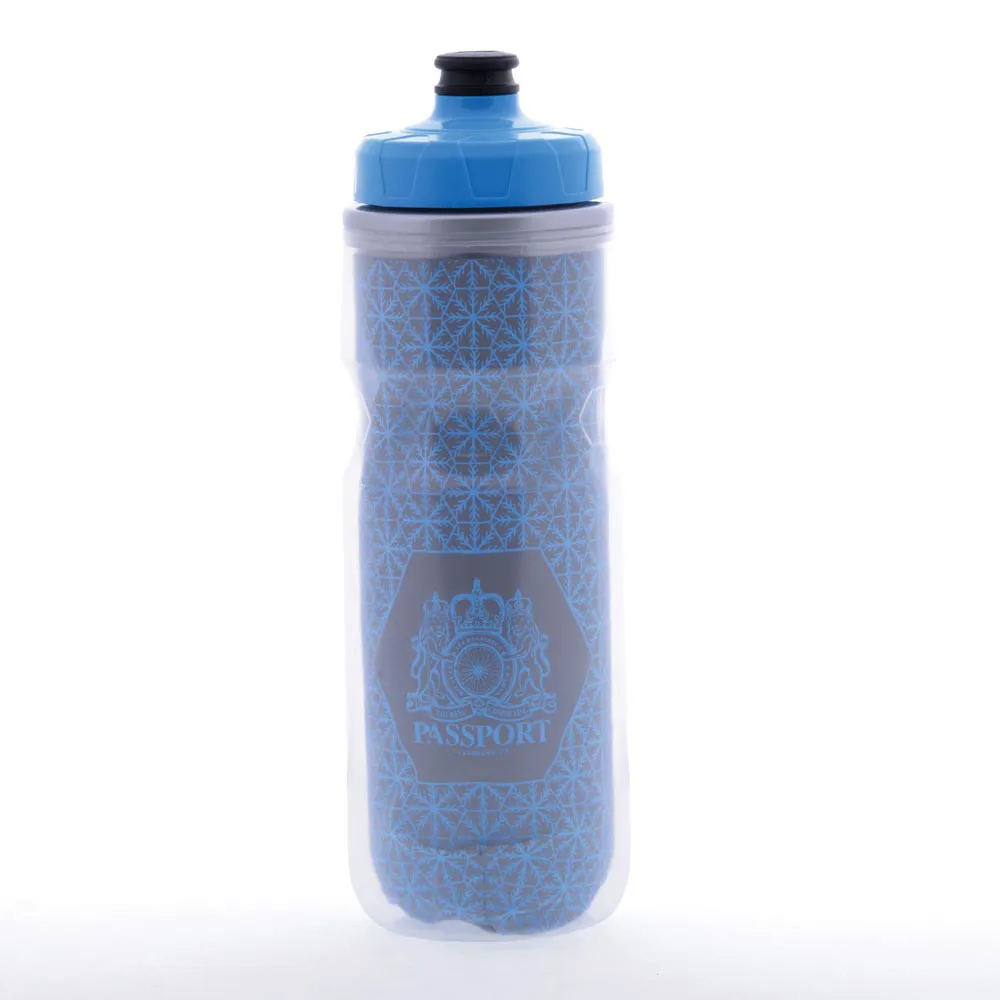 uPRISE Bikes Passport Frostbright Reflective Water Bottle - Silver/Blue - 550ml | Price match, 365 day return s, 18-Month Warranty, Finance Available & Free UK Delivery