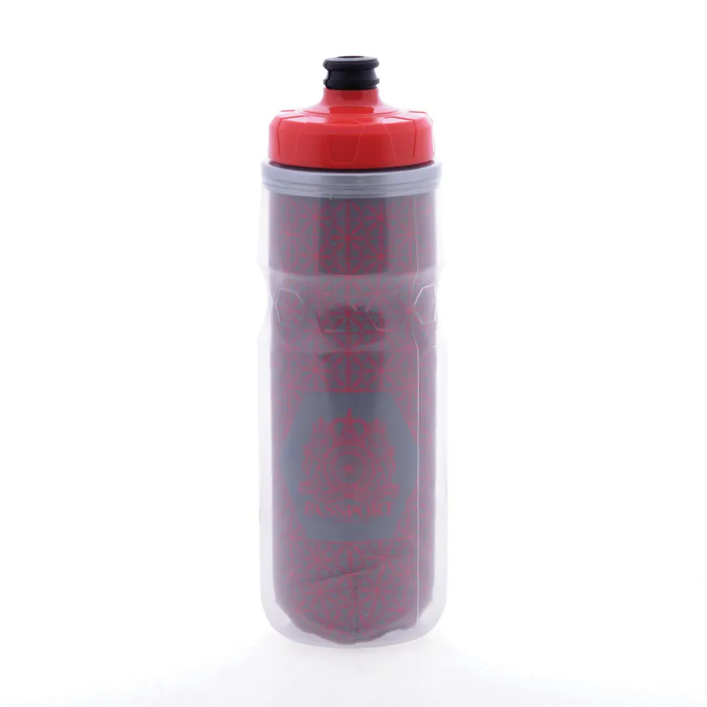 uPRISE Bikes Passport Frostbright Reflective Water Bottle - Silver/Red - 550ml | Price match, 365 day return s, 18-Month Warranty, Finance Available & Free UK Delivery