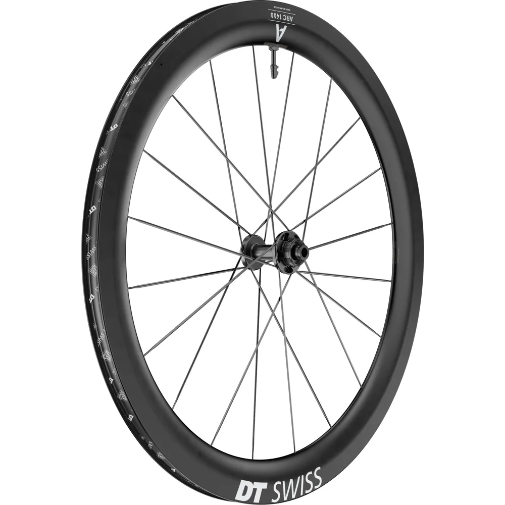 uPRISE Bikes Dt Swiss ARC 1400 DICUT Disc Carbon Clincher 55 x 22mm 700c Front Wheel | Price match, 365 day returns, 18-Month Warranty, Finance Available & Free UK Delivery