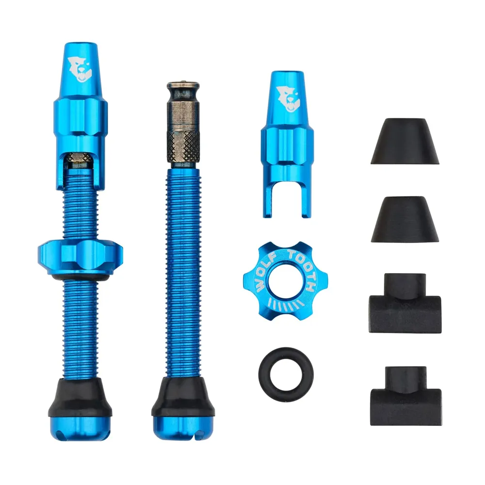 uPRISE Bikes Wolf Tooth Tubeless Valve Stem Kit for Clik Valve - Blue | Price match, 365 day return s, 18-Month Warranty, Finance Available & Free UK Delivery