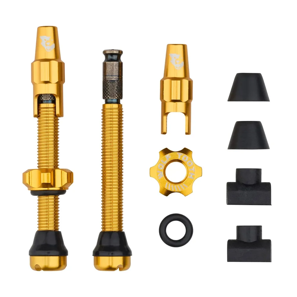 uPRISE Bikes Wolf Tooth Tubeless Valve Stem Kit for Clik Valve - Gold | Price match, 365 day return s, 18-Month Warranty, Finance Available & Free UK Delivery