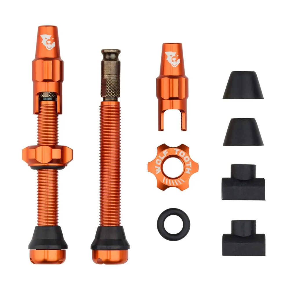 uPRISE Bikes Wolf Tooth Tubeless Valve Stem Kit for Clik Valve - Orange | Price match, 365 day return s, 18-Month Warranty, Finance Available & Free UK Delivery