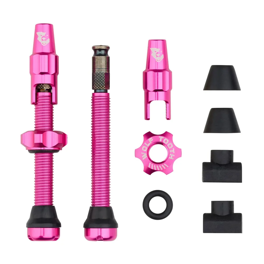 uPRISE Bikes Wolf Tooth Tubeless Valve Stem Kit for Clik Valve - Pink | Price match, 365 day return s, 18-Month Warranty, Finance Available & Free UK Delivery