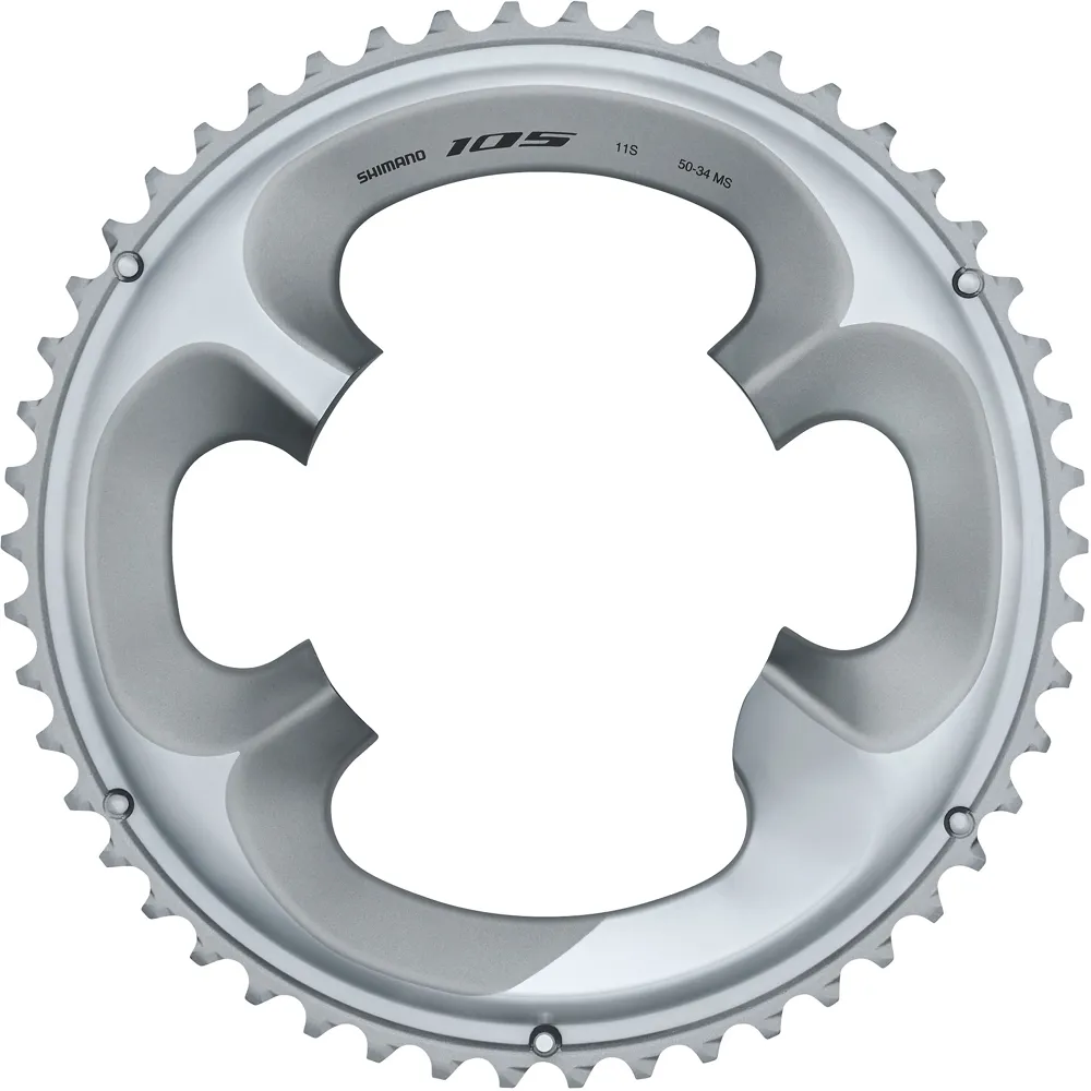 uPRISE Bikes Shimano FC-R7000 105 11 Speed Outer Chainring 50T-MS - Silver | Price match, 365 day return s, 18-Month Warranty, Finance Available & Free UK Delivery
