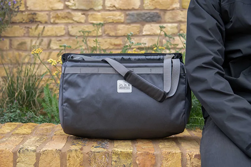 Brompton Borough Basket Bag with Frame - Dark Grey - Large-6